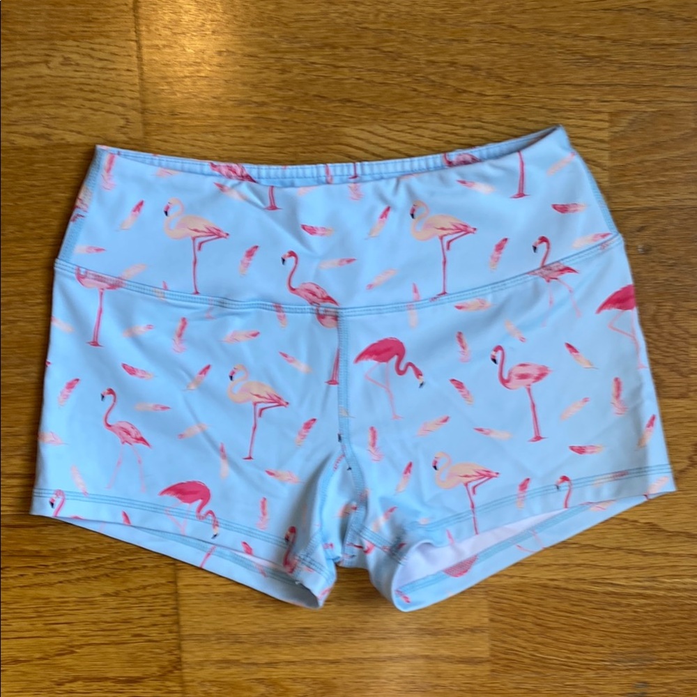 SAVAGE Barbell Flamingo Booty Shorts Size Small